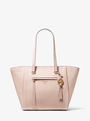 30T1GCCT3L - Carine Large Pebbled Leather Tote Bag SOFT PINK