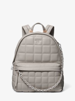 30T1S04B2T - Slater Medium Quilted Leather Backpack PEARL GREY