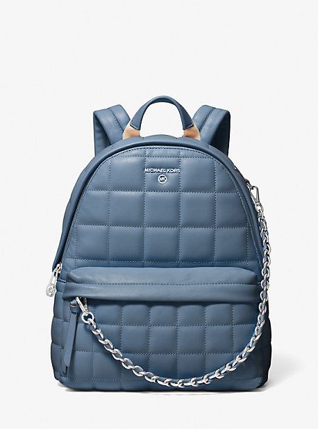 30T1S04B2T - Slater Medium Quilted Leather Backpack DENIM
