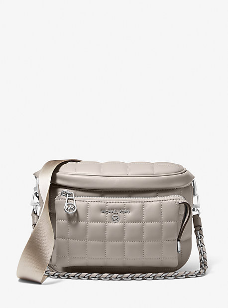 30T1S04M6L - Slater Medium Quilted Leather Sling Pack PEARL GREY