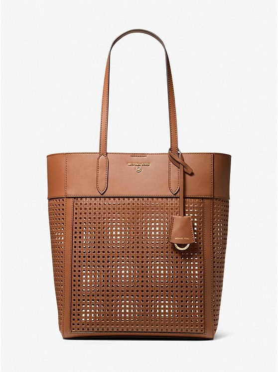 MK 30T2G5ST9L Sinclair Large Perforated Leather Tote Bag LUGGAGE
