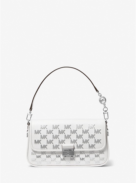 MK 30T2S2BL1Y Bradshaw Small Embellished Faux Leather Convertible Shoulder Bag OPTIC WHITE