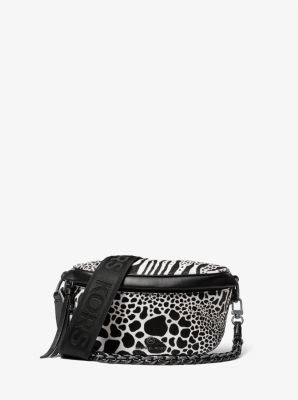 30T2U04M1H - Slater Extra-Small Animal Print Calf Hair and Leather Sling Pack BLACK COMBO
