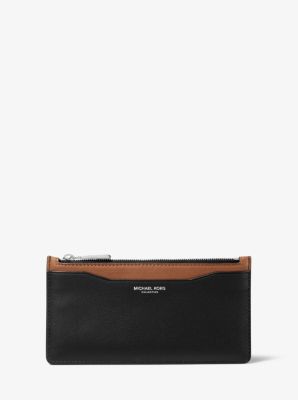 31F9PRNC3L - Large Two-Tone Leather Card Case BLACK