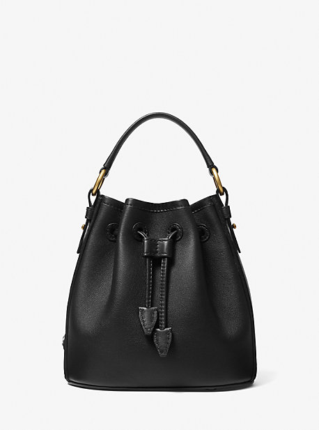 31S1MNOX1L - Monogramme Small Leather Bucket Bag  BLACK