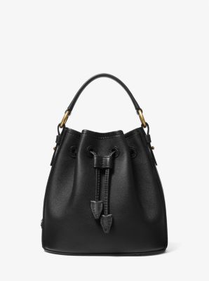 31S1MNOX1L - Monogramme Small Leather Bucket Bag  BLACK