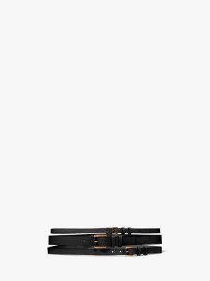 31S1OBLA4L - Leather Waist Belt BLACK