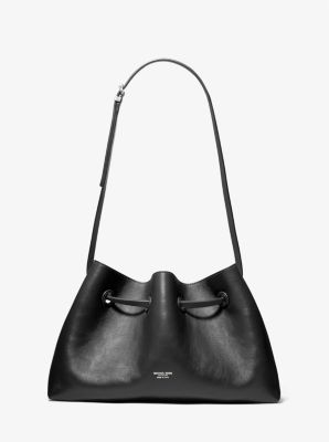 31S2MMCX8L - Monica Medium Leather Shoulder Bag BLACK
