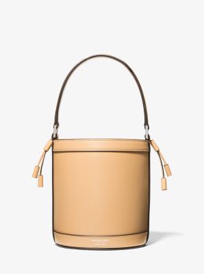 31S2PDYX3L - Audrey Medium Leather Bucket Bag BUFF