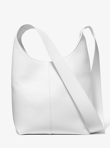 31S3GDEH3L - Dede Medium Leather Hobo Bag OPTIC WHITE
