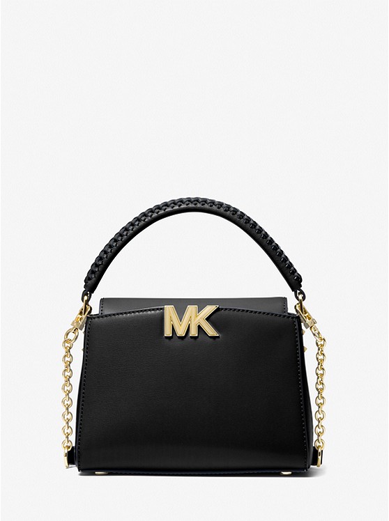 MK 32F1GCDC5L Karlie Small Leather Crossbody Bag BLACK