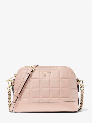 32F1GT9C9L - Large Quilted Leather Dome Crossbody Bag SOFT PINK