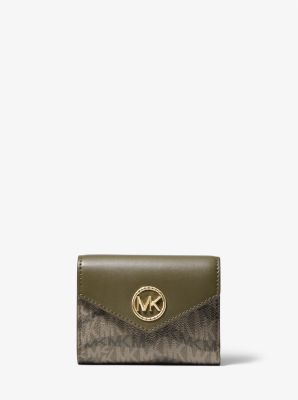 32F2GGRE6I - Greenwich Small Animal Print Logo Wallet OLIVE