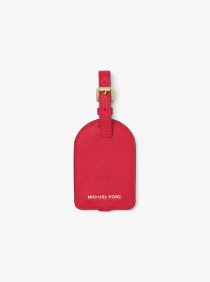 32F6GLXK1L - Jet Set Travel Saffiano Leather Luggage Tag  BRIGHT RED