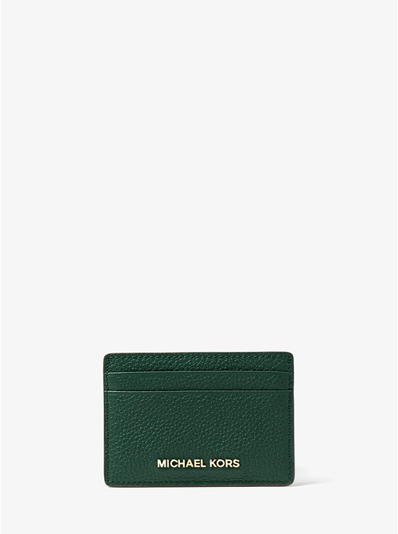 MK 32F7GF6D0L Pebbled Leather Card Case RACING GREEN