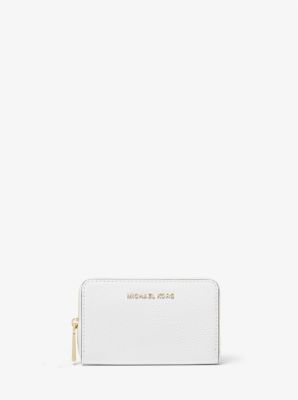 32F9GJ6D0L - Small Pebbled Leather Wallet OPTIC WHITE