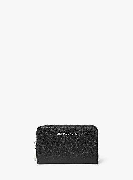 32F9SJ6D0L - Small Pebbled Leather Wallet BLACK