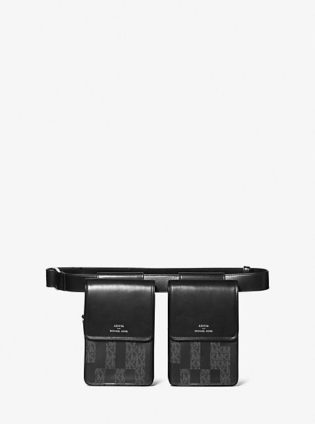 32H1S9AC1B - ASHYA X MICHAEL KORS Saga Signature And Leather Multi Bag BLACK COMBO