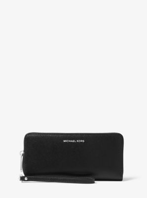 32S5STVE9L - Saffiano Leather Continental Wallet BLACK