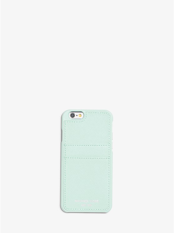 MK 32S6SELL3L Saffiano Leather Phone Case for iPhone 6/6s CELADON