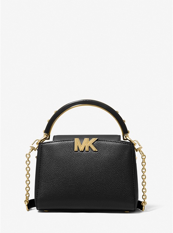 MK 32T2GCDC5L Karlie Small Pebbled Leather Crossbody Bag BLACK