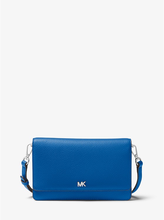 MK 32T8SF5C1L Pebbled Leather Convertible Crossbody Bag GRECIAN BLUE