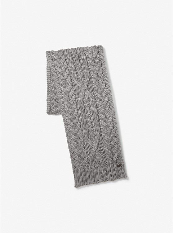MK 33957 Cable Knit Scarf ASH