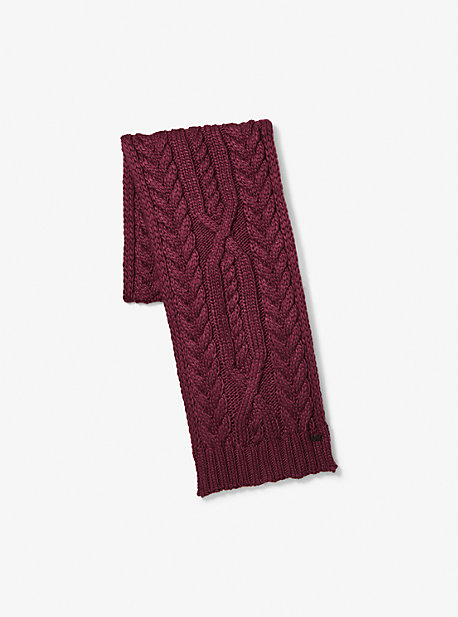33957 - Cable Knit Scarf CORDOVAN