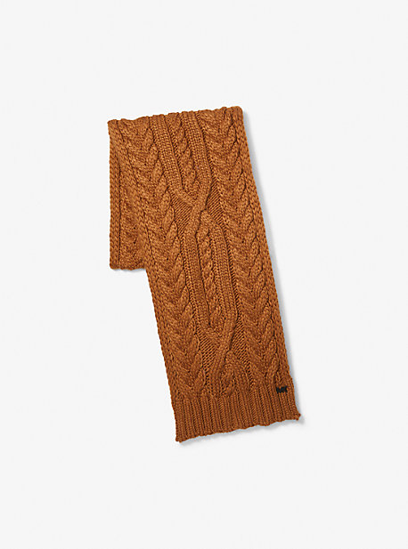 33957 - Cable Knit Scarf CARAMEL