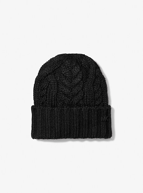 33958 - Cable Knit Beanie Hat BLACK