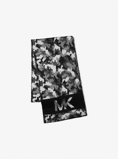 33980 - Camouflage Woven Scarf BLACK