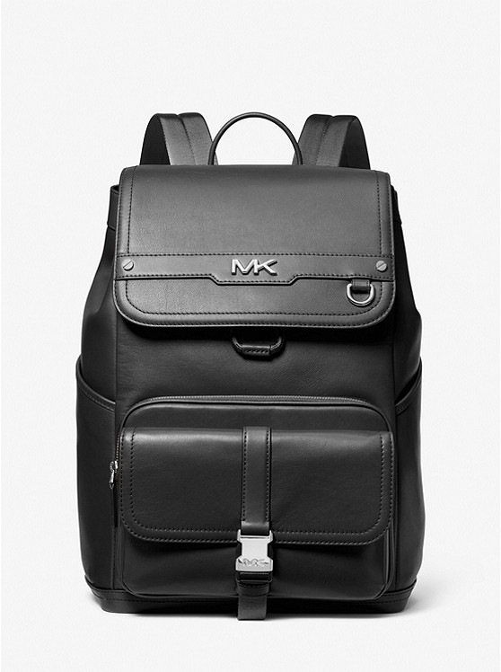 MK 33F3LVAB2L Varick Leather Backpack BLACK