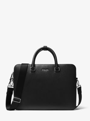 33F9LHYA9L - Henry Crossgrain Leather Briefcase BLACK