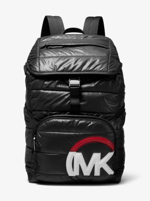 33H1LBNB6C - Brooklyn Quilted Woven Backpack BLACK