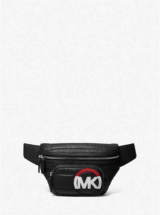 MK 33H1LBNY9C Brooklyn Quilted Recycled Polyester Belt Bag BLACK