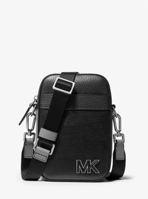 33H1LHDC1L - Hudson Color-Block Leather Smartphone Crossbody Bag BLACK
