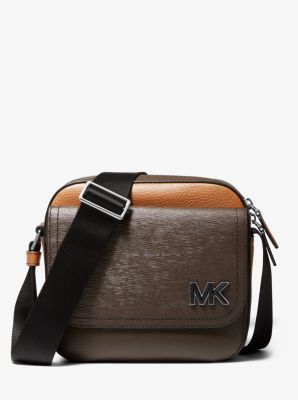 33H1LHDM2X - Hudson Color-Blocked Leather Messenger Bag BROWN