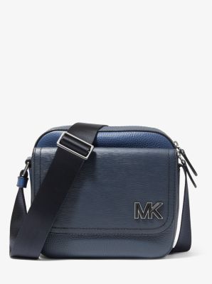 33H1LHDM2X - Hudson Color-Blocked Leather Messenger Bag NAVY