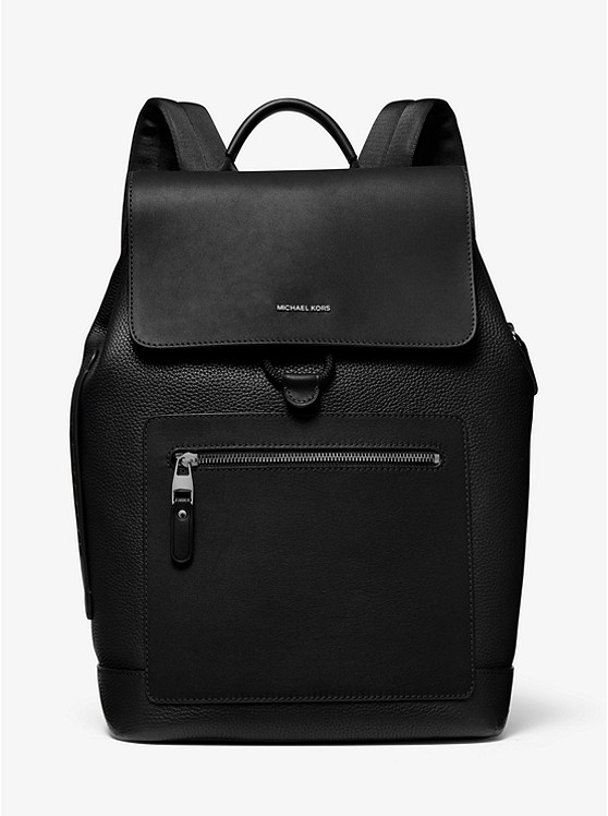 MK 33S0LHDB2L Hudson Pebbled Leather Backpack  BLACK