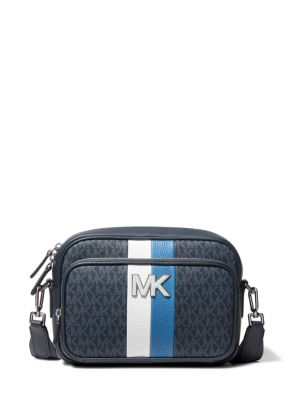 33S2MHDM3B - Hudson Logo Stripe and Leather Crossbody Bag ADMIRAL MLTI