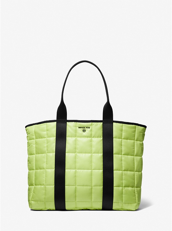 MK 33S2TBKT3U Brooklyn Quilted Recycled Polyester Tote Bag BT LIMEADE