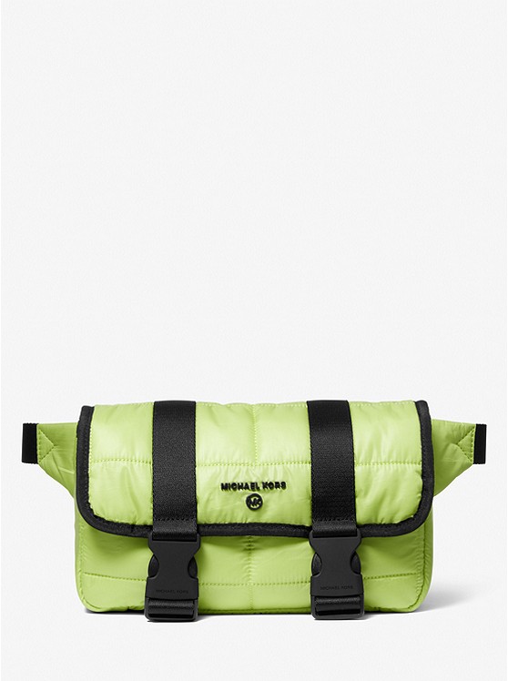 MK 33S2TBKY9U Brooklyn Quilted Recycled Polyester Sling Pack BT LIMEADE
