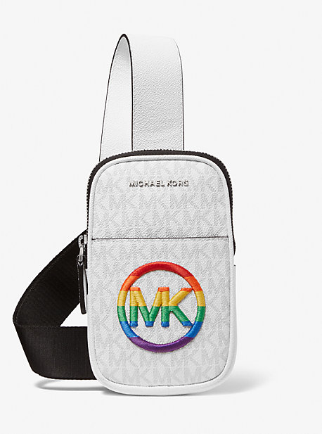 33U2LHDC2O - PRIDE Hudson Embroidered Logo Smartphone Crossbody Bag BRIGHT WHITE