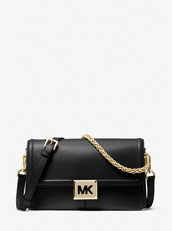 MK 35F1G6SL3L Sonia Medium Leather Shoulder Bag BLACK