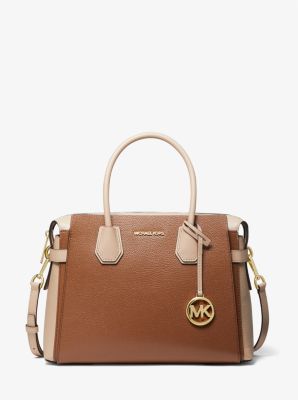 35F2GM9S8T - Mercer Medium Two-Tone Pebbled Leather Belted Satchel LUGGAGE MULTI