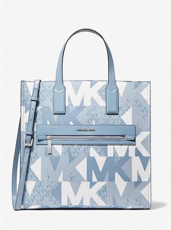 MK 35H1SY9T3T Kenly Large Logo Tote Bag CHAMBRAY MULTI
