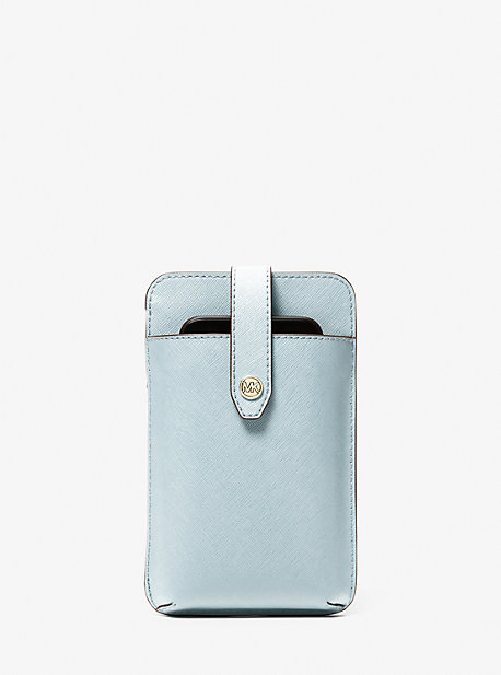35R3GTVC2L - Saffiano Leather Smartphone Crossbody Bag VISTA BLUE