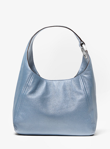 35S0SFTH3L - Fulton Large Pebbled Leather Shoulder Bag         FRENCH BLUE