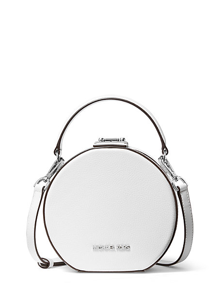 35S2SNRC1L - Serena Small Pebbled Leather Crossbody Bag OPTIC WHITE