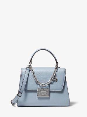 35S2SNRS5L - Serena Small Pebbled Leather Satchel PALE BLUE